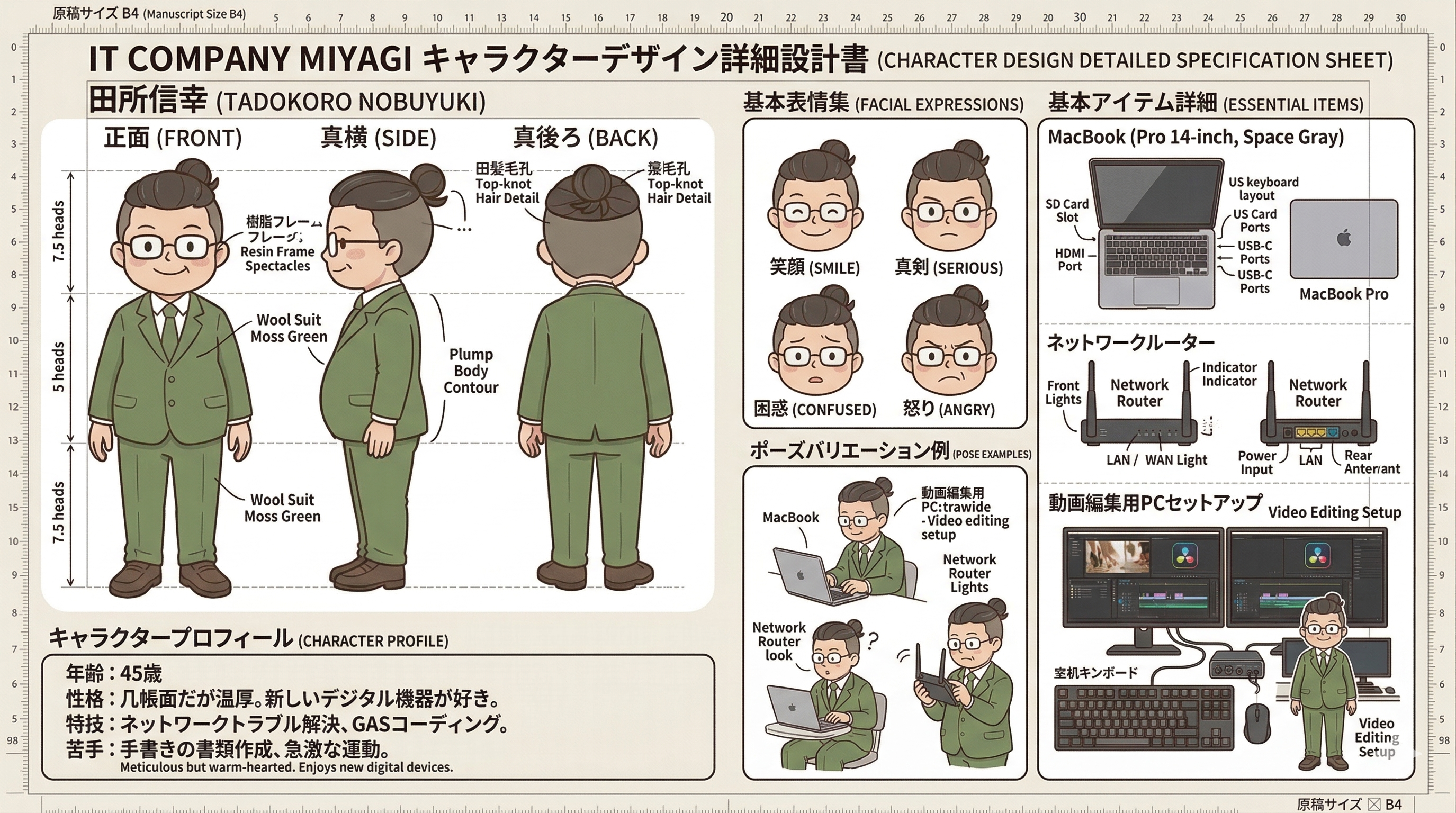 田所信幸のキャラクターイラスト