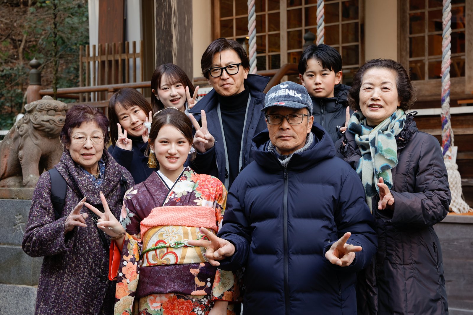 撮影後の家族との集合写真